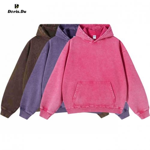 Couple Tie Dye Wash Unisex  Solid Color Hoodie