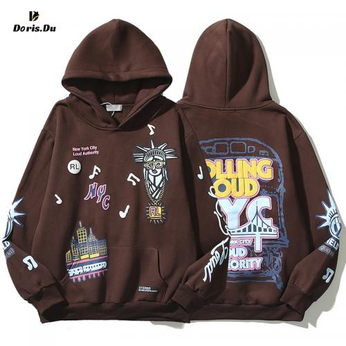 Cotton Custom Letter Print Casual Hoodie