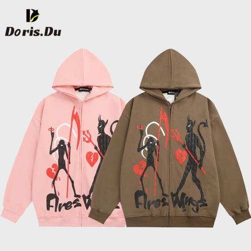 High Quality Print Devil Cotton  High Street Hoodie