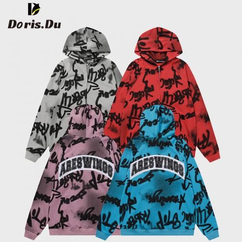 New Arrival Embroidery Color Match Hoodie Sweatshirt