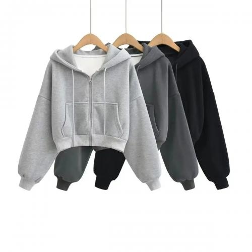 Crop Top Women Hoodies Oversized Blank Cropped Hoodie