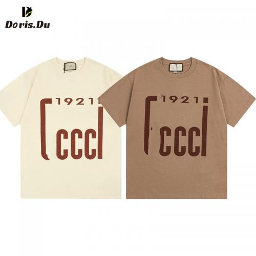 Custom Print Letter Street Wear Round Neck T Shirt