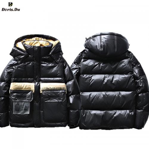 Fashion Color Match Padded Unisex  Coating Coat