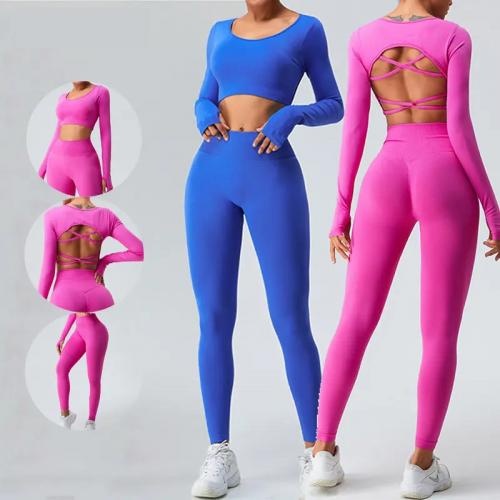 Athletic Sports Pure Color Tracksuit Training Sports Backless