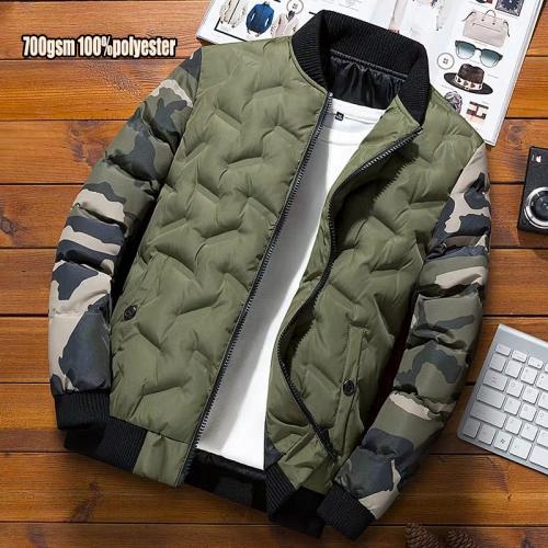 Custom 700gsm 100%polyester padded  Short Winter Warm Outerwear Jacket For Men
        