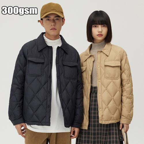 customized designer satin riding loose vintage unisex 300gsm light weight puffer jacket
        